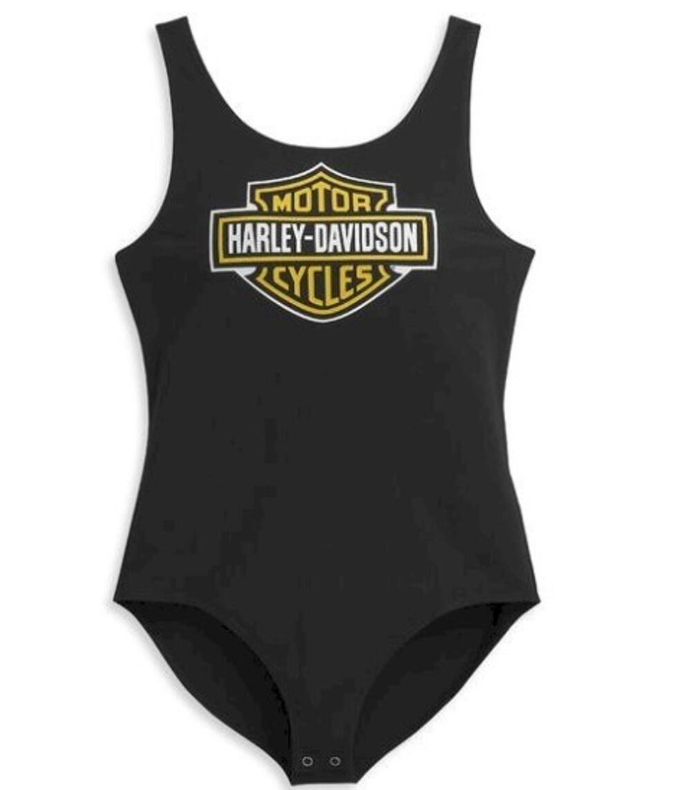 Womens Harley Davidson motorcycles black bodysuit one piece x s NWOT